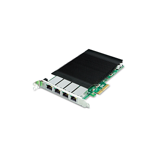 Сетевая карта Planet ENW-9740P с PoE+, 4 порта 1 Гбит/с, PCIe x4, бюджет PoE 120 Вт