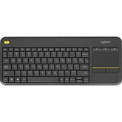 Клавиатура Logitech K400 Touch Plus RTL, беспроводное подключение, чёрный