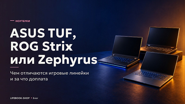 ASUS TUF, ROG Strix или Zephyrus: чем отличаются игровые линейки и за что доплата