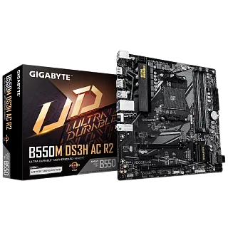 Материнская плата Gigabyte B550M DS3H AC R2, AM4, AMD B550, Micro-ATX, DDR4