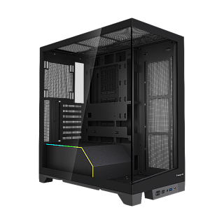 Корпус для ПК Hspd F550, Midi Tower, чёрный, под ATX, mATX, mITX, материал закалённое стекло, сталь