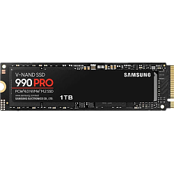 SSD Samsung 990 PRO, 1 ТБ, M.2 (22×80 мм), NVMe 2.0, PCIe 4.0 x4, с радиатором, MZ-V9P1T0CW