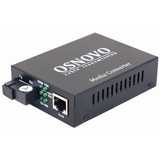 Медиаконвертер Osnovo OMC-1000-11S5a, RJ45 x 1 SC x 1 DC 5.5х2.1 (питание) x 1, ≥ 23 дБм