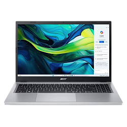 Ноутбук ACER Aspire Go AG15-21PT-R5GQ 15.6"(1920x1080 (матовый) IPS)/Touch/AMD Ryzen 5 7520U(2.8Ghz)/8192Mb/512PCISSDGb/noDVD/Int:UMA/Cam/BT/WiFi/50WHr/war 1y/1.8kg/Silver/Win11Home