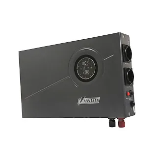 ИБП POWERMAN Smart 800 INV, black, line-interactive, 800VA/480W, 140-275V, 2 Euro sockets, external battery 12V from 45Ah to 200Ah (not included), charging current 13A, LCD display, wall-mounted, 410mm x 268mm x 70mm, 8.98 kg. (POWERMAN Smart 800 INV Grap
