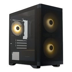 Корпус без блока HSPD M320, Mesh Mini‑tower, чёрный, 2×140 мм ARGB, 1×120 мм ARGB, mATX/mITX