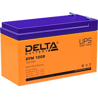 Батарея для ИБП Delta DTM 1209, 12 В, 9 А·ч, клеммы F2 (под клемму 250), срок службы 6 лет