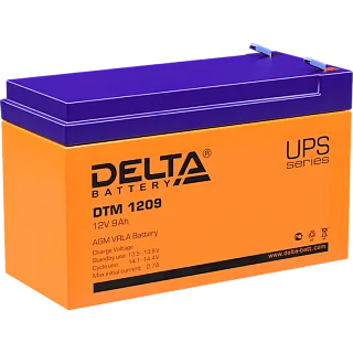 Батарея для ИБП Delta DTM 1209, 12 В, 9 А·ч, клеммы F2 (под клемму 250), срок службы 6 лет
