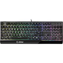 Клавиатура MSI VIGOR GK30 RU, проводное подключение, USB-A, плунжерные, чёрный, подсветка