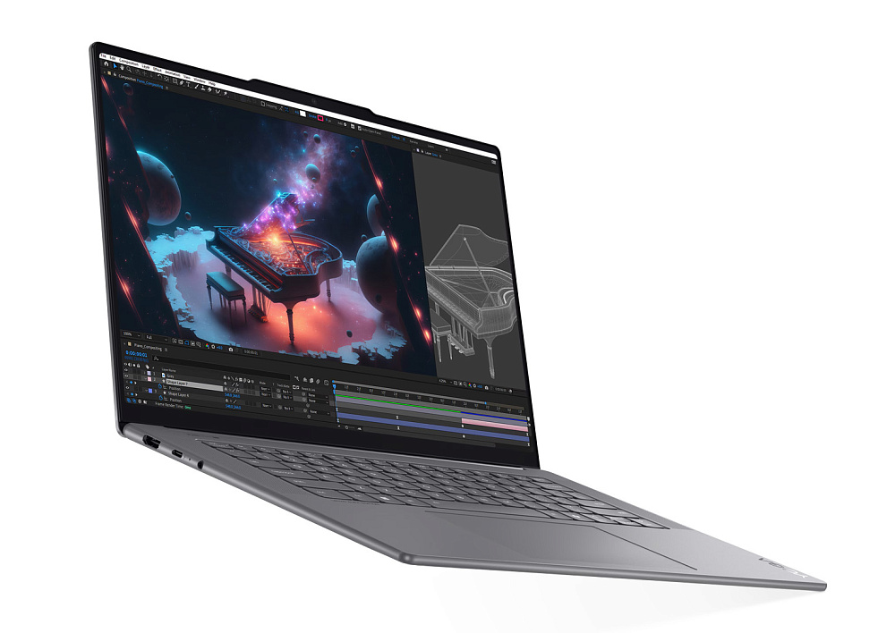 Ноутбук Lenovo Yoga Slim 7i Aura Edition 15ILL9 83HM004MRK Luna Grey, 15,3" 2.8K WQXGA+ IPS 120Hz, Intel® Core™ Ultra 7 256V, Intel Arc Graphics, 16 GB LPDDR5x-8533, 1 TB SSD PCIe GEN4, WINDOWS 11 HOME, КЛАВИАТУРА RU/US, гарантия 1 год, фото 2
