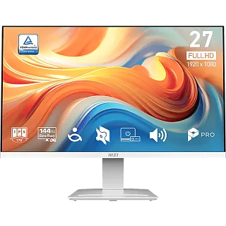 Монитор MSI PRO MP273W E14A, 27 дюймов, 1920x1080, 144 Гц, IPS, 250 кд/м², белый