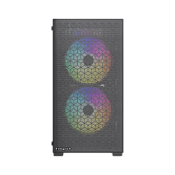 Корпус без блока Case HSPD M334, Mesh Mini-tower, Black, TG, 0.45 SPCC, 2x140mm ARGB + 1x120mm ARGB mATX, mITX 160/340/184mm 2x2.5", 2x3.5", 4xPCI 1xUSB-A 3.0, 2xUSB-A 2.0 385x200x390mm