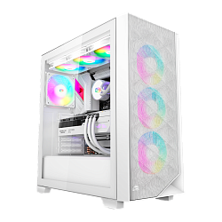 Корпус PCCooler C3D510 WH ARGB, Midi-Tower, 3×120 мм ARGB, 2×USB‑A 3.0, поддержка E‑ATX/ATX/mATX/mITX, белый
