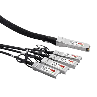 Кабель DAC FIBO FT-Q100-4S25-DAC3m QSFP28 100 Гбит/с на 4 × SFP28 25 Гбит/с, медный, разветвительный