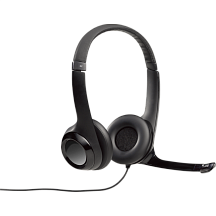Гарнитура Logitech H390 USB, проводное подключение, USB Type-A, накладные, чёрный, микрофон встроенный
