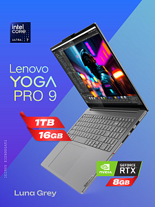 Ноутбук Lenovo Yoga Pro 9 83DN006ARU, 16" 3.2K, Intel Core Ultra 7 155H, GeForce RTX 4060, 16GB, SSD1TB, WIN11H, RU/US