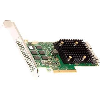 HBA-адаптер LSI 9500-16i, PCIe 4.0 x8, 16 портов Tri-Mode SAS/SATA/NVMe 12G, SFF-8654