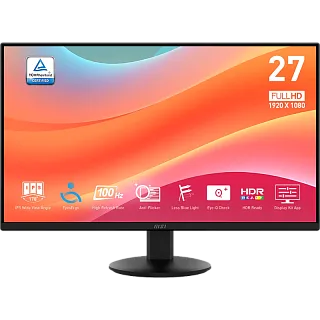 Монитор MSI PRO MP272L, 27 дюймов, 1920x1080, 100 Гц, IPS, 250 кд/м², чёрный