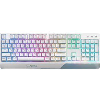 Клавиатура MSI VIGOR GK30, проводное подключение, USB-A, плунжерные, белый, подсветка