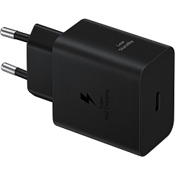 Зарядное устройство Samsung 45W, USB Type‑C порт, кабель USB Type‑C в комплекте, чёрное