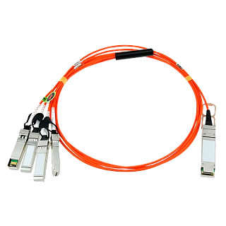 Кабель-разветвитель AOC Fibo FT-Q40-4S10-AOC5m, QSFP+ на 4 SFP+, оптический, 5 м