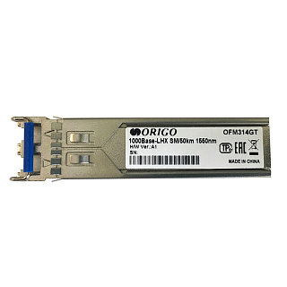 Трансивер Origo OFM314GT SFP 1000Base-LHX, одномодовый, Duplex LC, 1550 нм, до 50 км