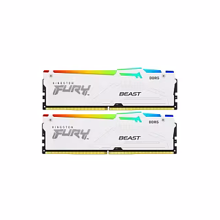 Оперативная память Kingston 32GB 6000MT/s DDR5 CL30 DIMM (Kit of 2) FURY Beast White RGB EXPO (Kingston KF560C30BWEAK2-32)