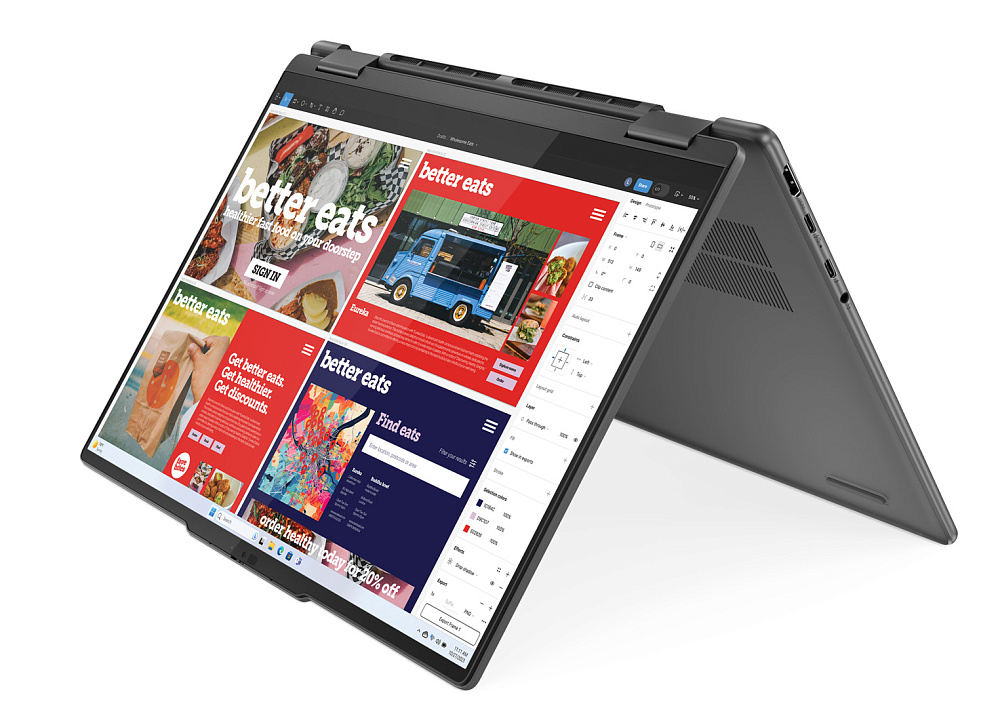 Ноутбук-трансформер Lenovo Yoga 7 2-in-1 14IML9 83DJ00AJRK, Storm Grey, 14" WUXGA OLED 60Hz Touch + Lenovo Digital Pen, Intel Core Ultra 5 125H, Intel Arc Graphics, 16 GB LPDDR5x-7467, SSD 512 GB G4, WINDOWS 11 HOME, КЛАВИАТУРА RU/US, гарантия 1 год, фото 5