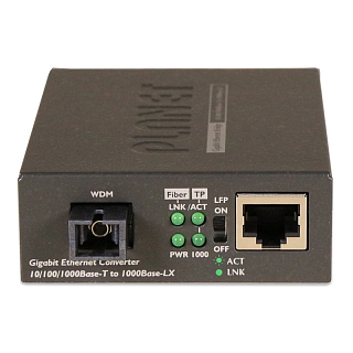 Медиаконвертер Planet GT-806A60 WDM, 1 Гбит/с, 1310 нм, до 60 км