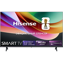 Телевизор ЖК 32'', Hisense, HD, Smart TV (HomeOS U9), Wi‑Fi, Game Mode, 2×HDMI, 1×USB, чёрный