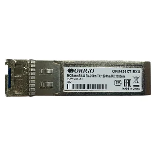 Трансивер Origo OFM436XT-BXU SFP+ WDM 10GBase-BX-U, Simplex LC, Tx 1270/Rx 1330 нм, до 20 км