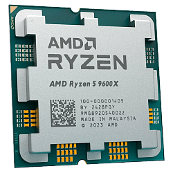 Процессор AMD Ryzen 5 9600X AM5, 6C/12T, 3.9/5.4 ГГц, 32 МБ, 65 Вт, Radeon Graphics, OEM