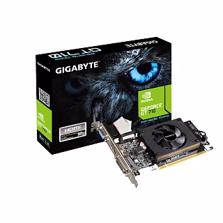 Видеокарта VGA GIGABYTE NVIDIA GeForce GT 710 2GB, DDR3/64-bit, PCIe 2.0, 1xD-Sub, 1xDVI-D, 1xHDMI 1.4, 1-slot (Gigabyte GV-N710D3-2GL)