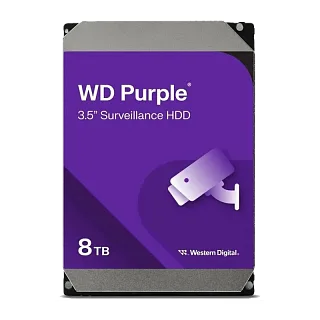 Жёсткий диск WD Purple 8 ТБ 3,5″, 5640 об/мин, кэш 256 МБ, для видеонаблюдения