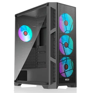 Корпус для ПК Raijintek ARCADIA III-MS4, Midi Tower, чёрный, под ATX, mATX, Mini-ITX, подсветка ARGB