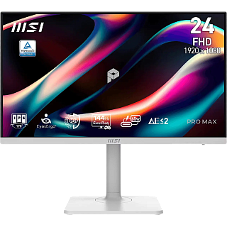 Монитор MSI PRO MAX 241PHW E14 23.8'', 1920x1080, IPS, 178x178, 300nit, 144Hz, 4ms, HDMI/DP, 1USB-C, 2USB-A, Audio out, 2x3W, LTSP, IntPWR, 75x75VESA, White, 1y