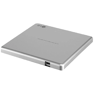 Оптический привод LG DVD-RW ext. GP57ES40.AHLE10B, внешний, DVD-R/RW рекордер, серебристый