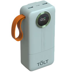 Портативный аккумулятор TOLT Lit KP328 Green, 30000mAh, 22,5W, fast charging and PD, green, CCC/ Powerbank TOLT Lit KP328 Green, 30000mAh, 22,5W, fast charging and PD, green, CCC