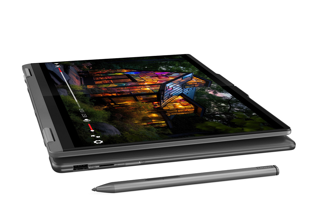Ноутбук-трансформер Lenovo Yoga 7 2-in-1 14IML9 83DJ0097RK, Storm Grey, 14" WUXGA IPS 60Hz Touch + Lenovo® Digital Pen, Intel® Core™ Ultra 5 125U, Intel® Graphics, 16 GB LPDDR5x-7467, 1 TB SSD PCIe GEN4, NO OS, КЛАВИАТУРА RU/US, гарантия 1 год, фото 6