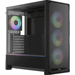Корпус ПК Case Ocypus Delta C70 BK ARGB, Midi-Tower, чёрный, 4×120 мм ARGB, 2×USB‑A 3.0 + 1×USB‑C 3.1, поддержка E‑ATX/ATX/mATX/mITX