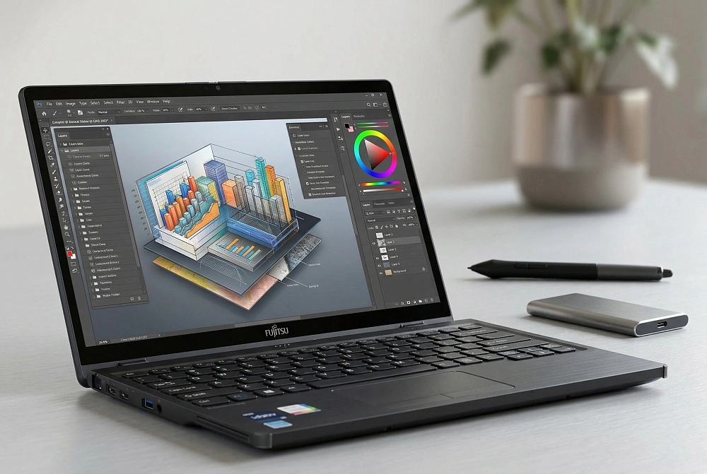 Ноутбук-трансформер Fujitsu LIFEBOOK U5313X U5313X52BRU4TB BLACK 360°, Intel Core i5-1335U, 16GB LPDDR5-4800MHz, SSD 4TB, Intel Iris Xe Graphics, 13,3" WUXGA Touch, WINDOWS 11 PRO, КЛАВИАТУРА RU/US, сделано в Японии, гарантия 1 год, фото 21
