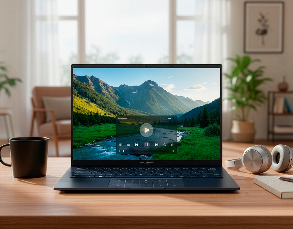 Ноутбук ASUS Zenbook 14 OLED Ponder Blue UX3405MA-QD489 (90NB11R1-M00ST0), Intel Core Ultra 5 125H, 16 ГБ LPDDR5X, 14" Full HD+ OLED, 1 TB SSD PCIe GEN4, NO OS, КЛАВИАТУРА RU/US, гарантия 1 год, ЧЕХОЛ В ПОДАРОК!, фото 2