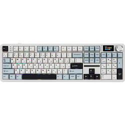 Игровая клавиатура/ Беспроводная механическая клавиатура AULA F108 Pro Бело-голубо-тёмно-пурпурный зеленые Reaper свитчи (Bluetooth, 2.4 Гц)