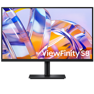 ЖК монитор/ Монитор Samsung ViewFinity S8 LS32H804UAI 32" 3840x2160, 5ms(GtG), 350 cd/m2, MEGA DCR( static 3000:1), 178°/178°, 60Hrz, HDMI, DP, USB3.0x3, USB-C (90), LTSP, HAS 120mm, HDR10, sRGB 99%, VESA 100x100 mm, black