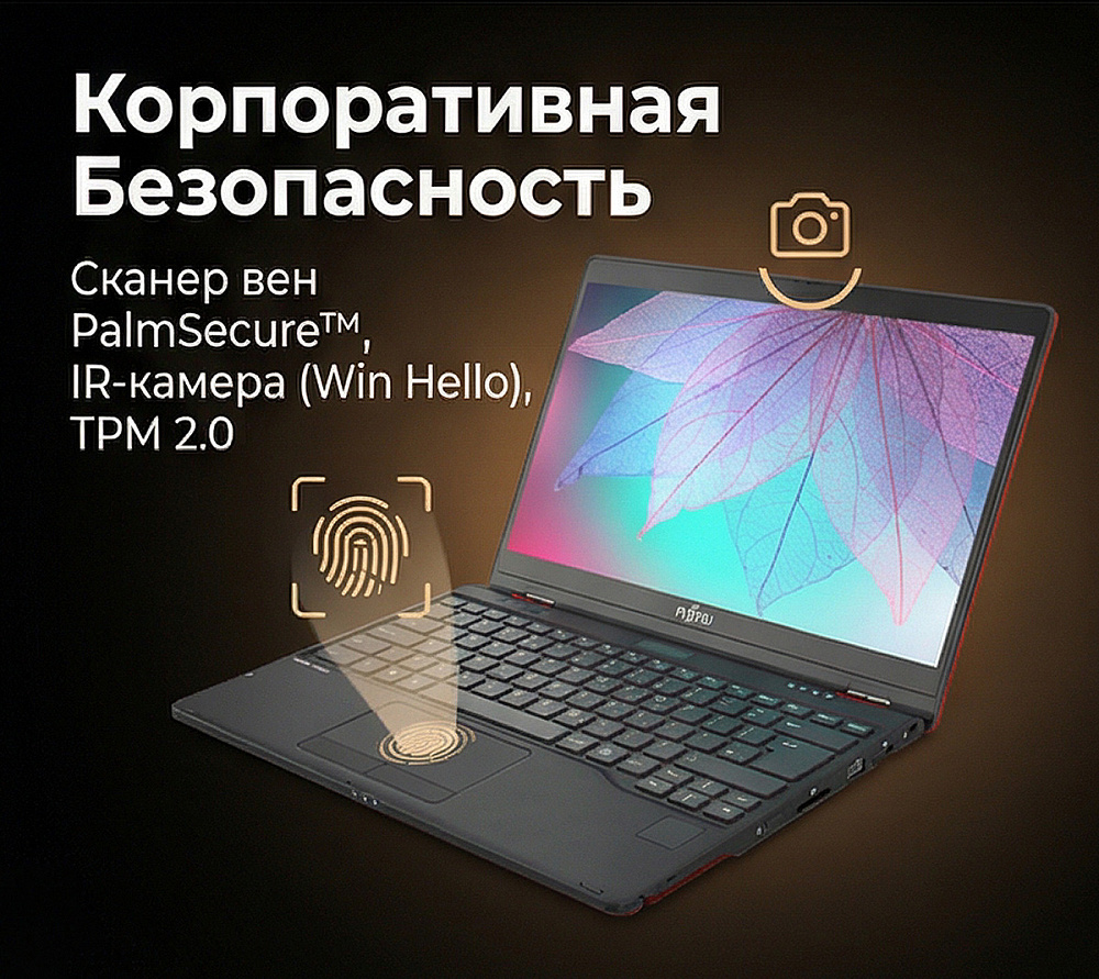 Ноутбук-трансформер Fujitsu LIFEBOOK U9312X 4G-LTE RED, Intel Core i7-1265U, 13.3" Full HD IPS, Touch & Wacom Active ES pen, 32GB LPDDR4X-4266, SSD 2TB PCIe GEN4, Intel Iris Xe Graphics, WINDOWS 11 PRO, КЛАВИАТУРА RU/US, гарантия 1 год, сделано в Японии, фото 5