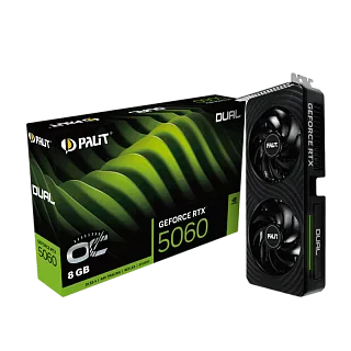 Видеокарта Palit PA-RTX5060 DUAL OC, NVIDIA GeForce RTX 5060, 8 ГБ видеопамяти, GDDR7