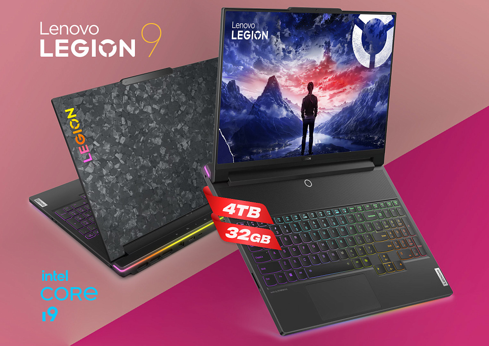 Ноутбук Lenovo Legion 9 16IRX9 83G0002LRK Carbon Black, 16" 3.2K Mini LED, Intel Core i9 14900HX, NVIDIA GeForce RTX 4080 12GB GDDR6, 32GB DDR5-5600MHz, 2×2TB SSD PCIe G4, WIN 11 PRO, GAME КЛАВИАТУРА RU/US, RGB-Lens + 8 Keycaps & Easy Tool, гарантия 1 год, фото 2