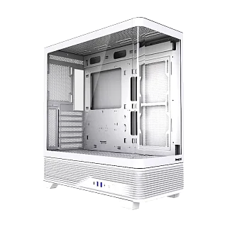 Корпус для ПК Hspd F560, Midi Tower, белый, под ATX, mATX, mITX, материал закалённое стекло, сталь