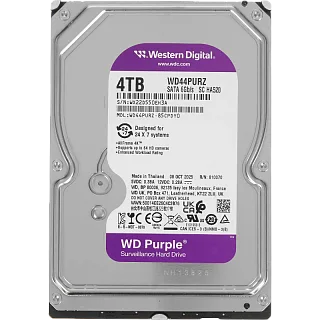 Жёсткий диск WD Purple 4 ТБ 3,5″, 5400 об/мин, кэш 128 МБ, для видеонаблюдения