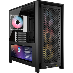 Корпус Corsair Frame 4000D LCD RS ARGB, Midi-Tower, чёрный, 3×120 мм ARGB, 2×USB‑A 3.2, 1×USB 3.2 Type‑C, поддержка E‑ATX/ATX/mATX/mITX